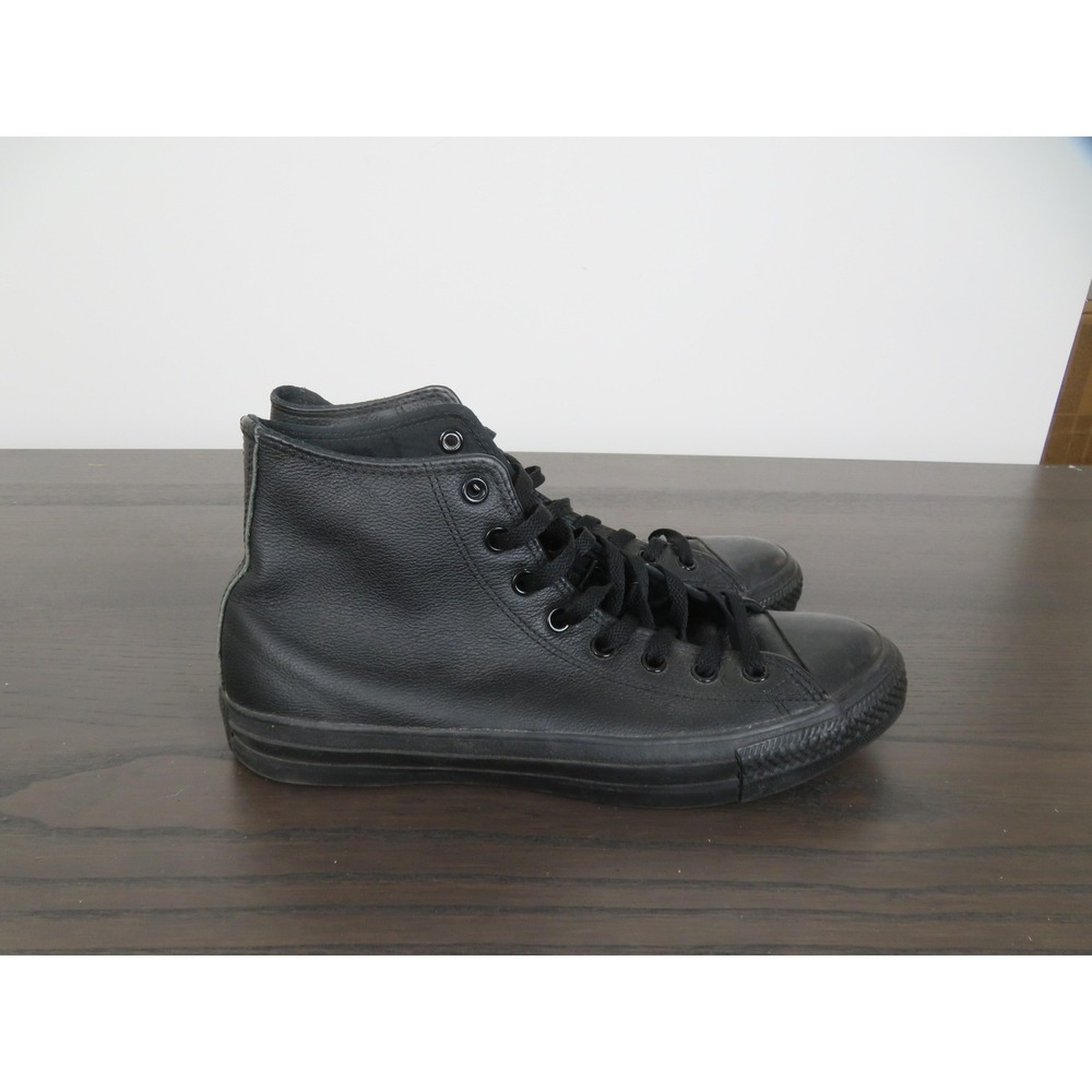 Converse Chuck Taylor All Star Shoes Mens 11 Black Leather High Sneakers 1T405 - Picture 4 of 10